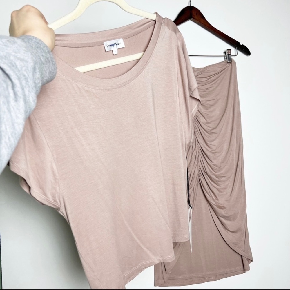 Privacy Please nude skirt and shirt set